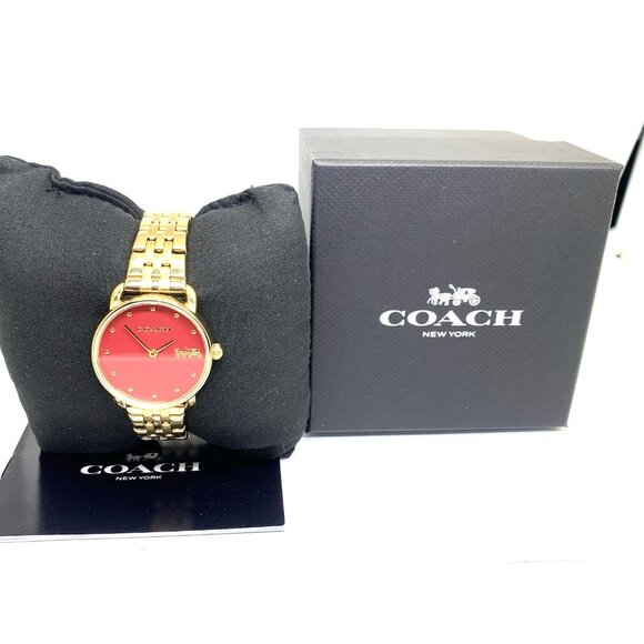 Coach Women\'s Watch 14504445 Elliot Quartz Red Dial Gold Stainless Steel 28mm main image 14
